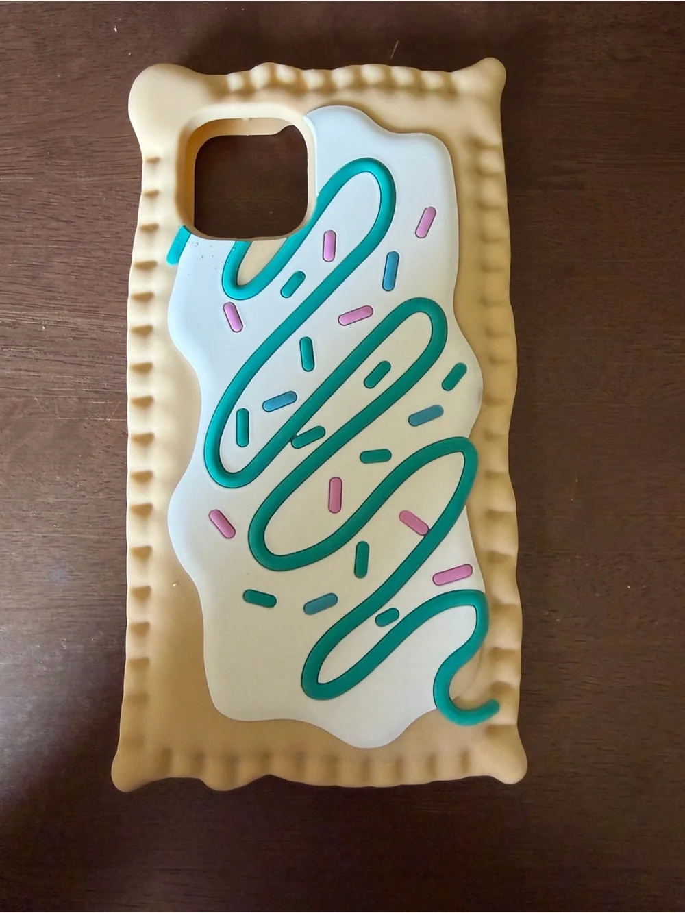 Silicone Pastry Pop-Tart Style Phone Case - Cream/Teal Accent
